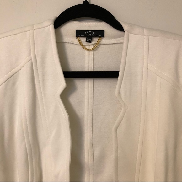 Vex Collection White Open Front Sweater Jacket - Picture 2 of 8